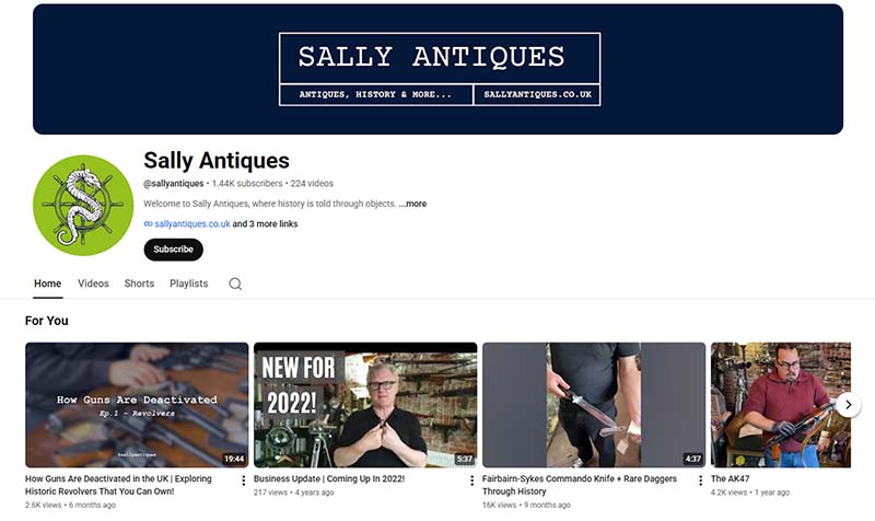 Sally Antiques on YouTube