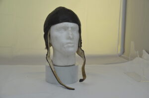German Third Reich Luftwaffe Sheepskin Lined Brown Leather Flying Helmet c1940