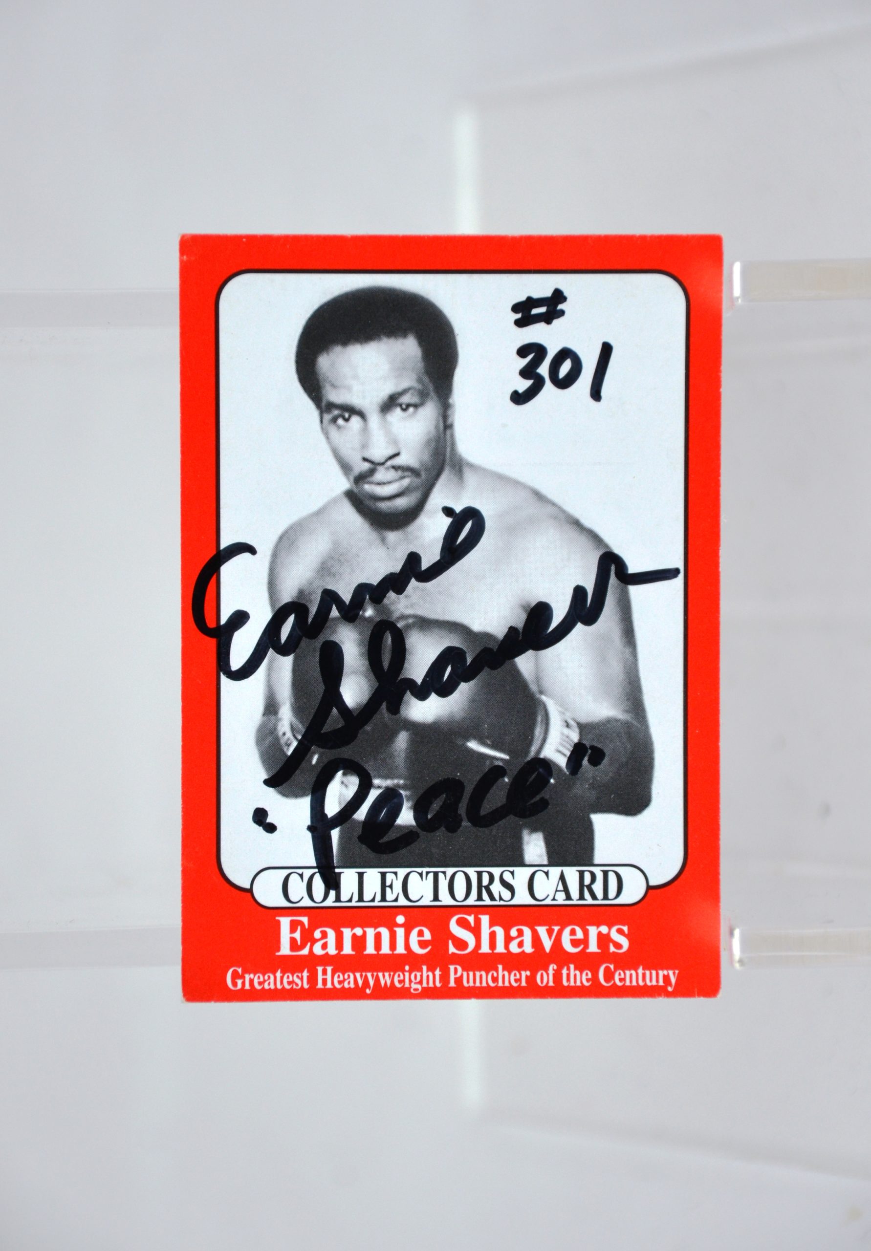 Earnie Shavers Signed Card Genuine And Certified 2 Time World Heavyweight Challenger