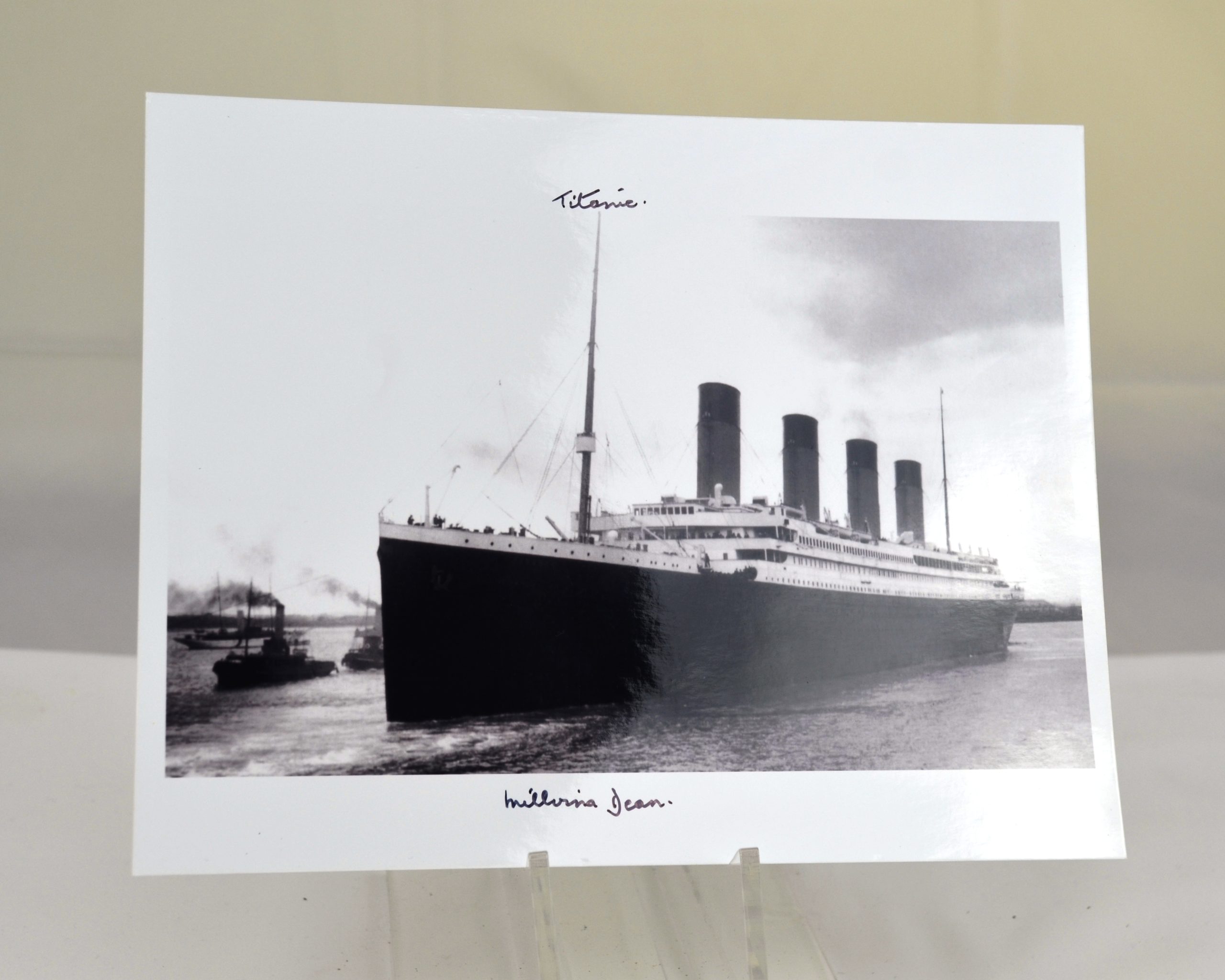 Survivor Signed Picture Of The Titanic With COA Millvina Dean