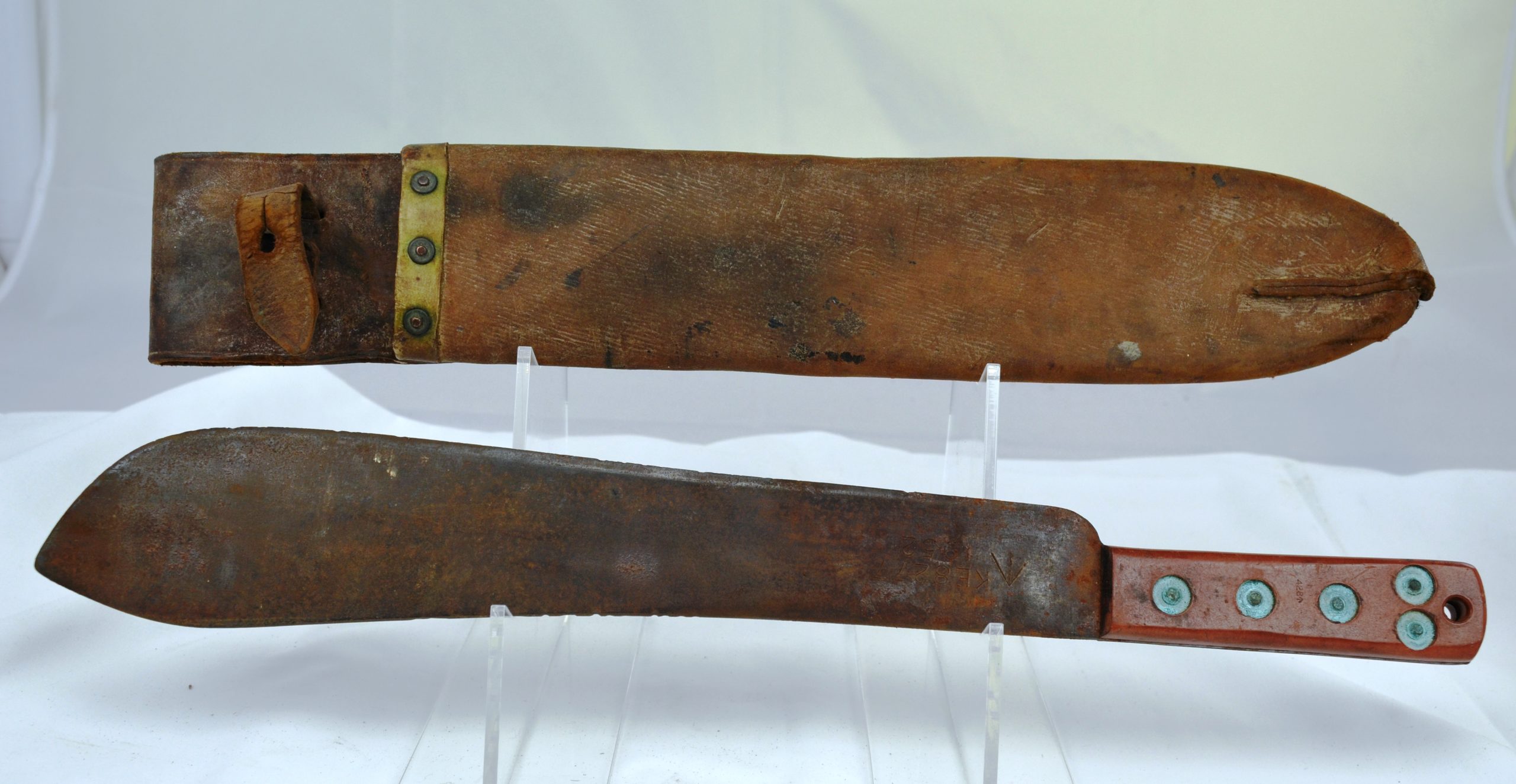 British WW2 Leather Machete Scabbard And Bolo British Army Machete.