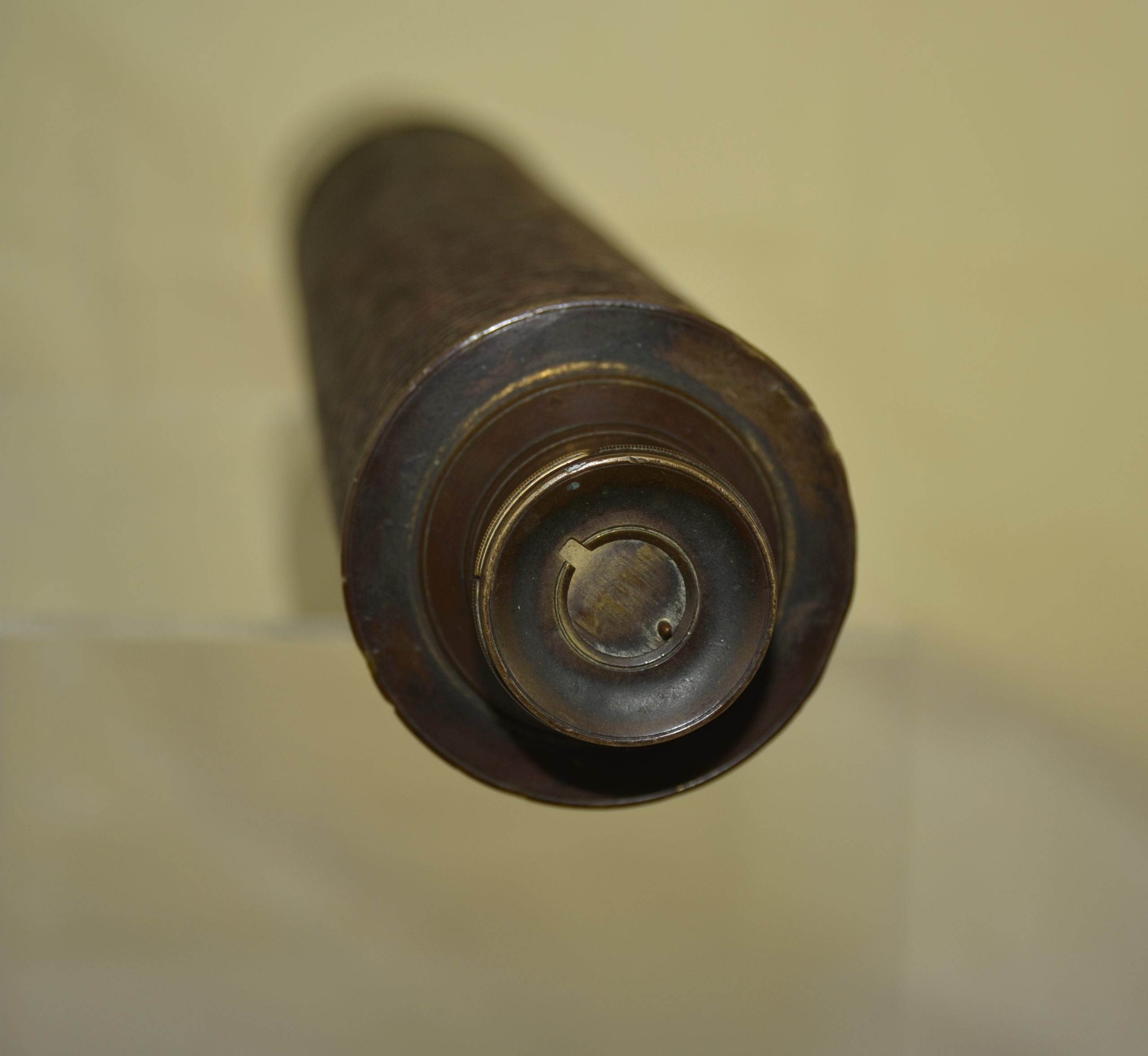 Single Draw Early 1800’s Telescope By Prince & Co Brass And Leather - Image 4