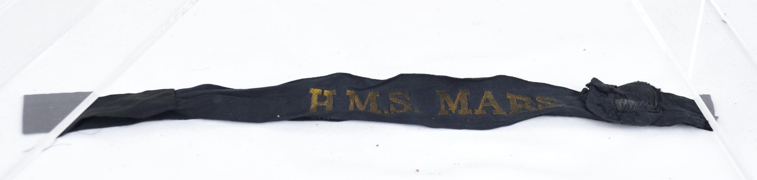Original H.M.S. Mars Cap Tally 1896-1920
