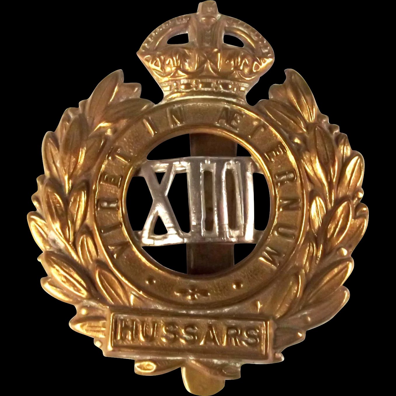13th Hussars WW1 Cap Badge