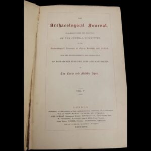1848 First Edition Of The Archaeological Journal, Vol. V