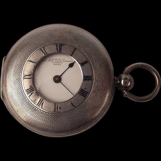 1854 Silver Half Hunter Pocket Watch