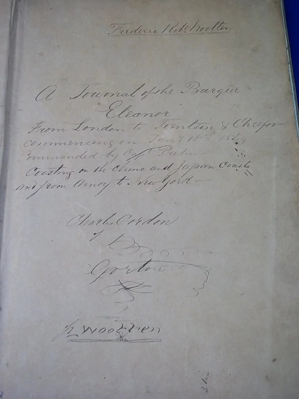 1869/1871 Mercantile Private Log/Journal Of The Barque Eleanor - Image 5