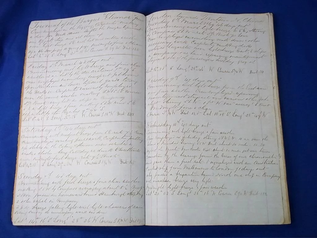 1869/1871 Mercantile Private Log/Journal Of The Barque Eleanor - Image 6