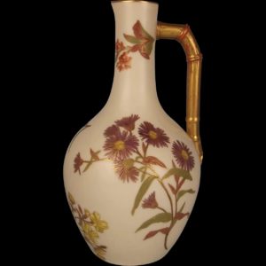 1890 Large Victorian Royal Worcester Blush Ivory Bottle Vase