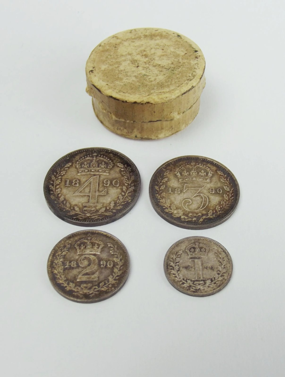 1890 Queen Victoria Maundy Money Coin Set 1d, 2d, 3d & 4d