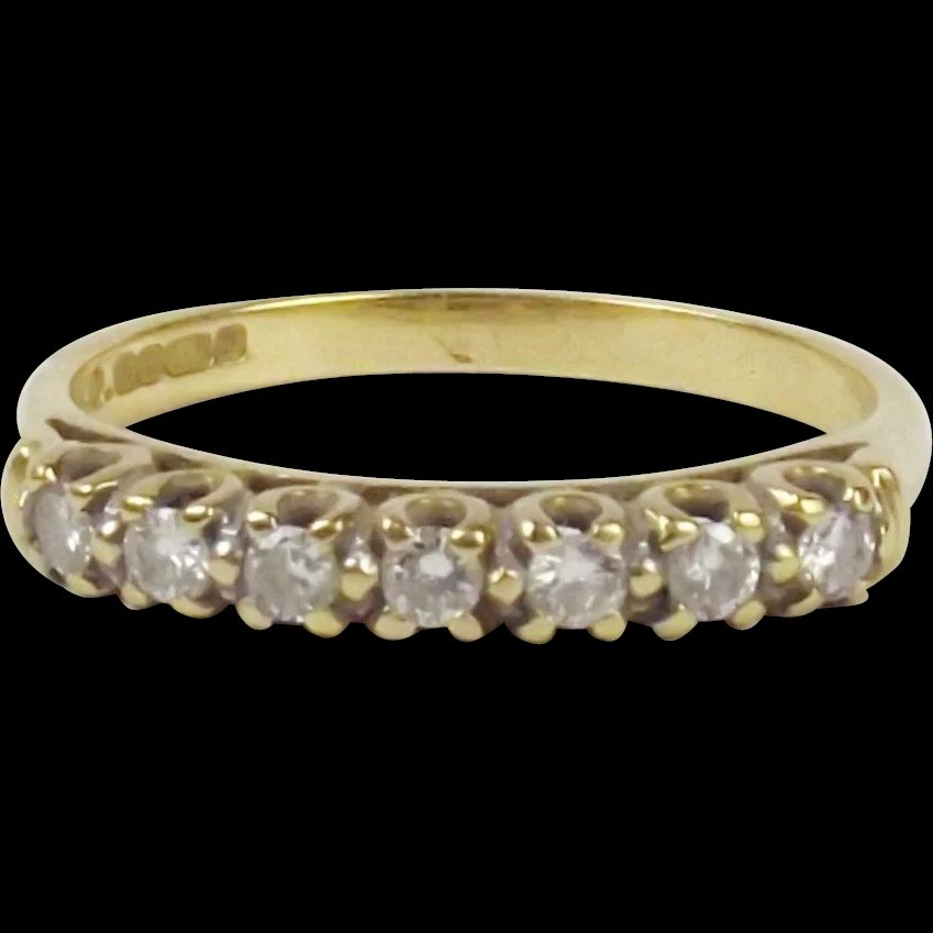 18Ct Yellow Gold 0.20CTW Diamond Ring UK Size N+ US 6 ¾
