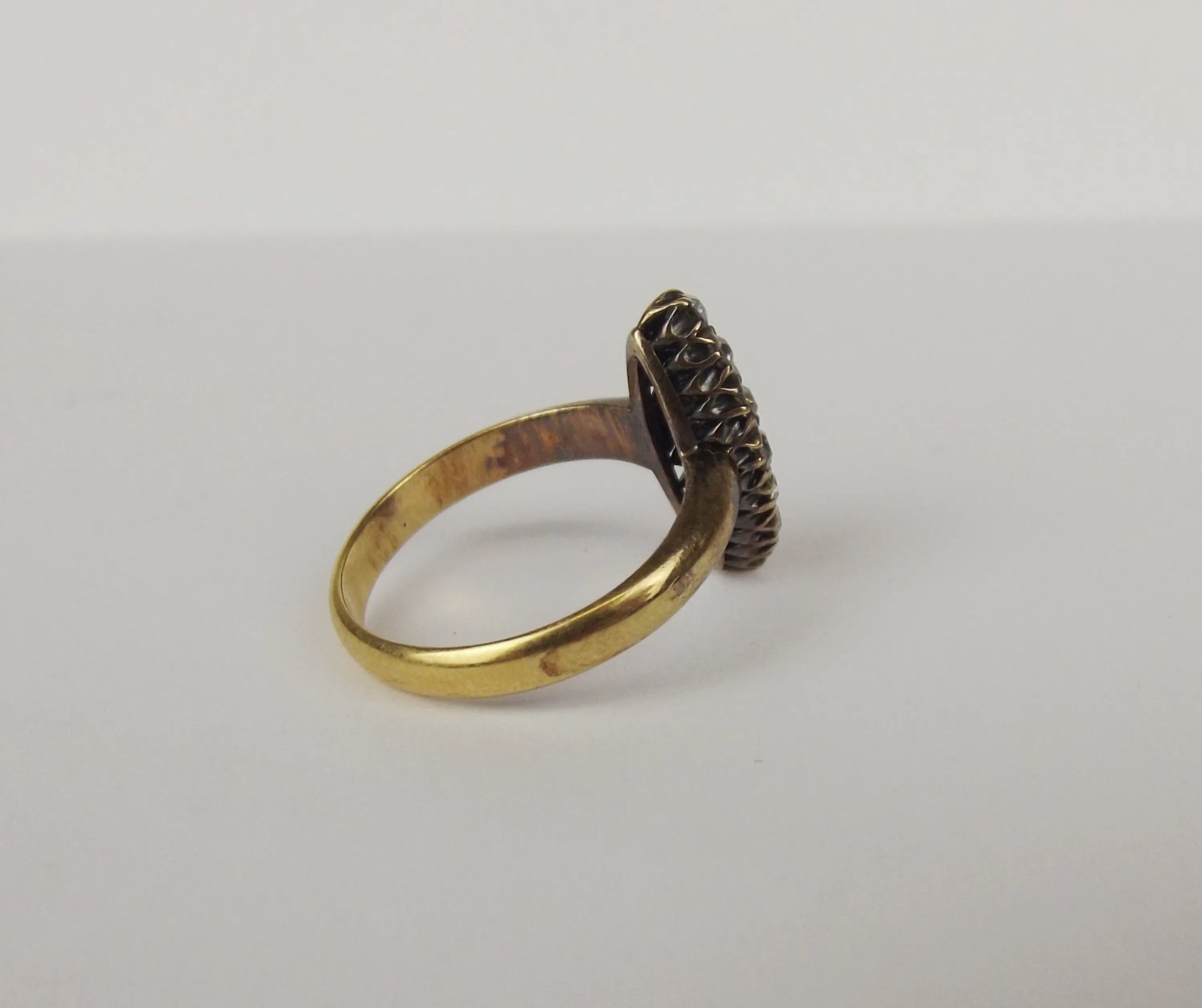 18ct Yellow Gold Diamond Cluster Ring UK Size M+ US 6 ¼