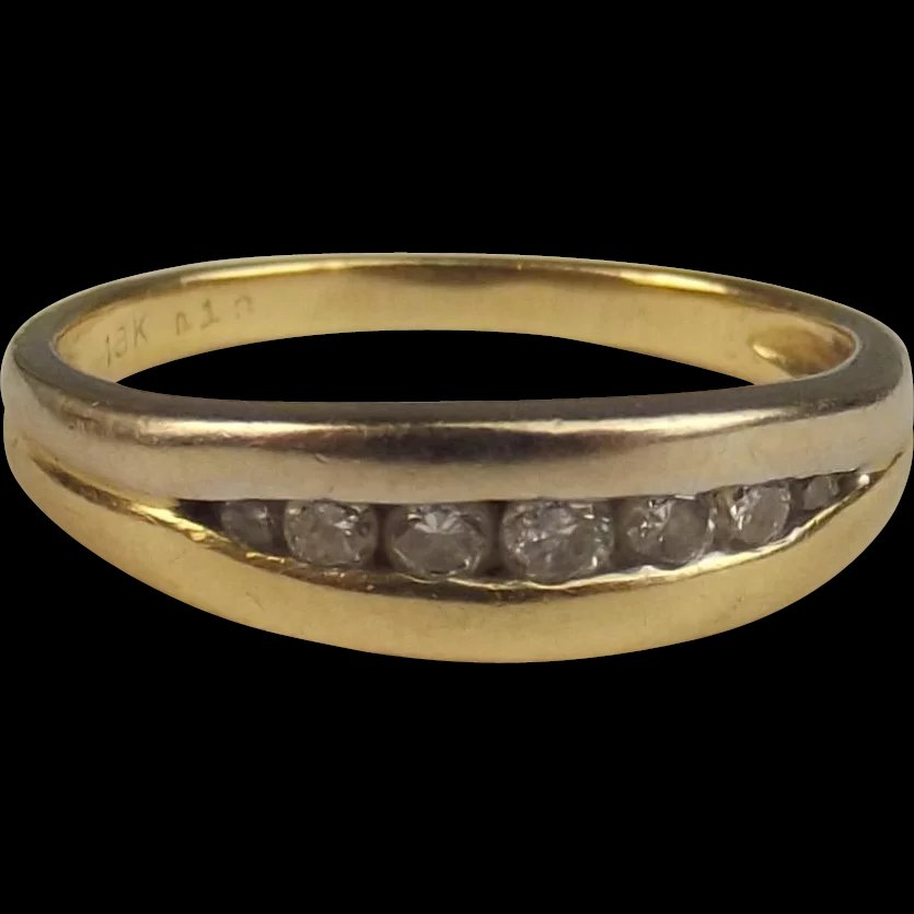 18ct Yellow Gold Diamond Ring UK Size K+ US 5 ½