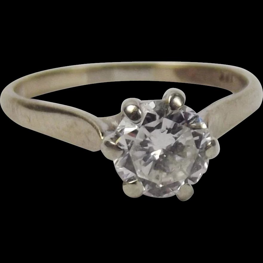18ct Yellow Gold Diamond Solitaire Ring UK Size M US 6 ¼