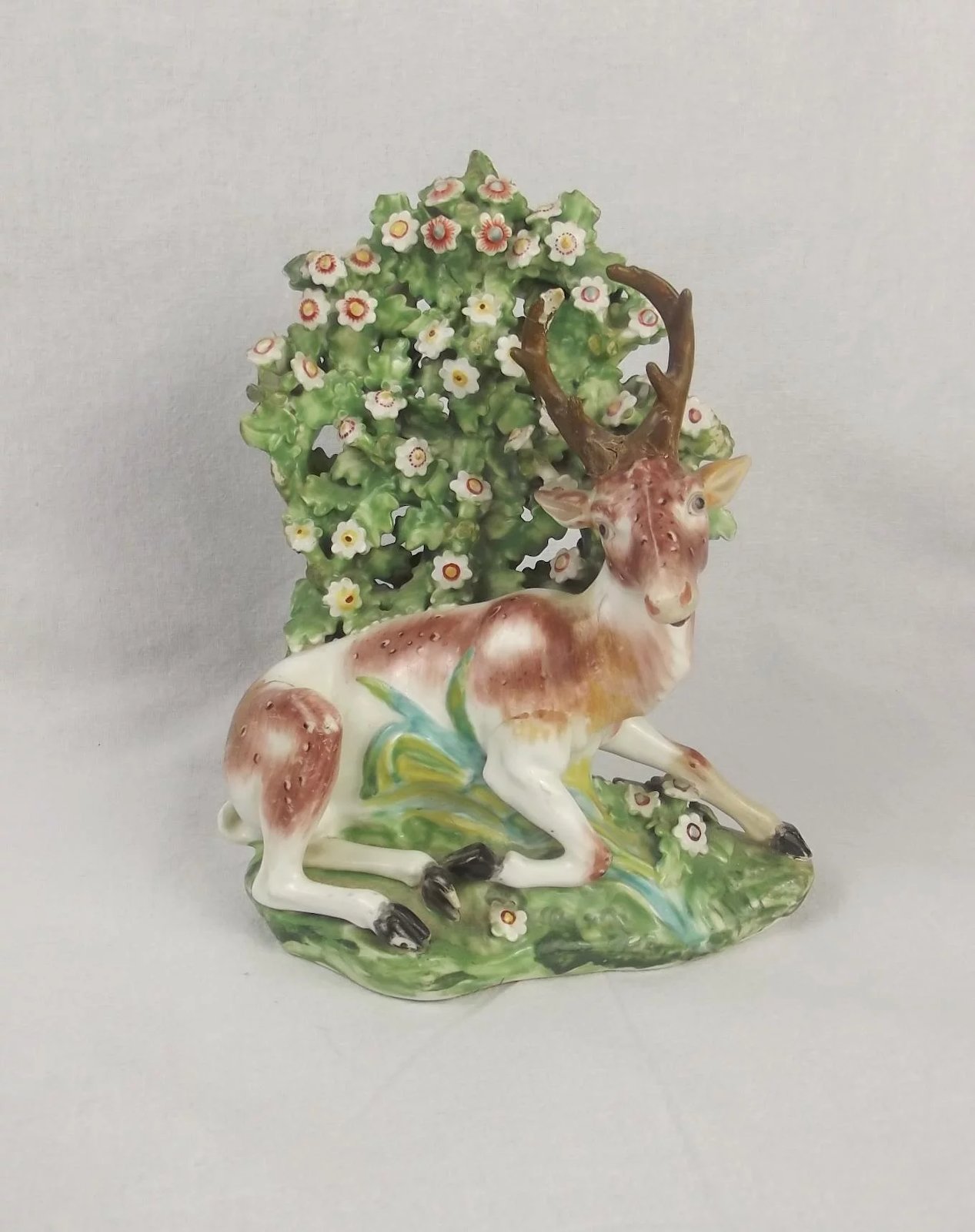 18th Century Derby Porcelain Figure Group Of A Recumbent Stag - Image 2