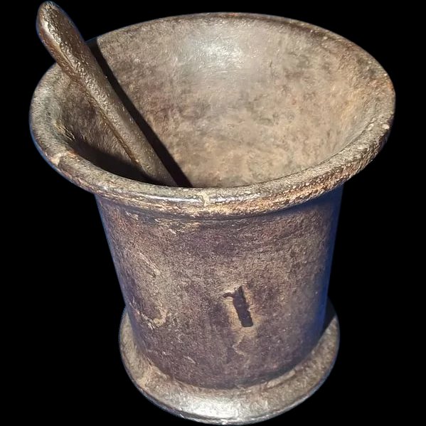 18th Century Iron Mortar & Pestle Spoon