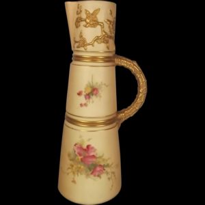 1908 Royal Worcester Blush Ivory Claret Jug