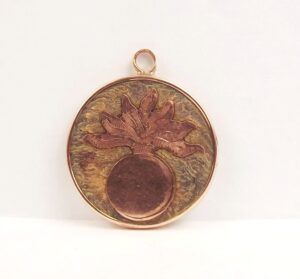 1916 9ct Rose Gold & Leather British Fusiliers Flaming Grenade Pendant