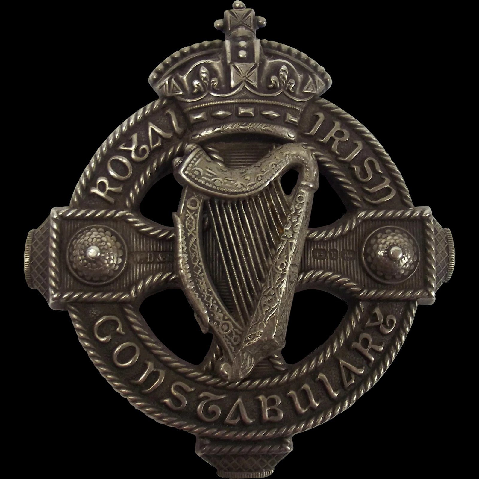 1916 Royal Irish Constabulary Senior Officer's Silver Pouch Belt Plate