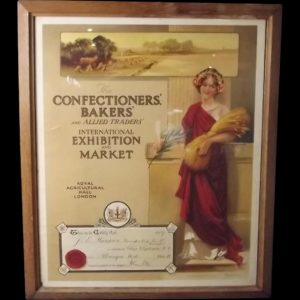 1924 Framed Confectioners & Bakers Poster Certificate