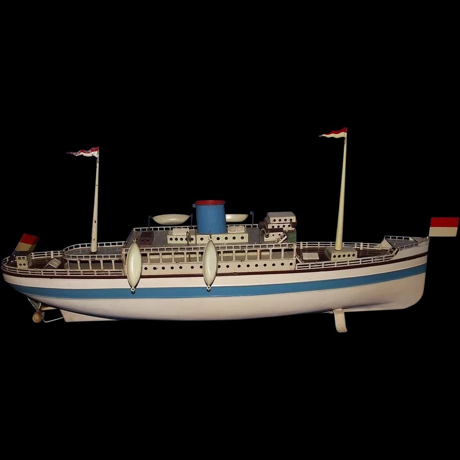 1930's Fleischmann Tinplate Clockwork Single Funnel Liner