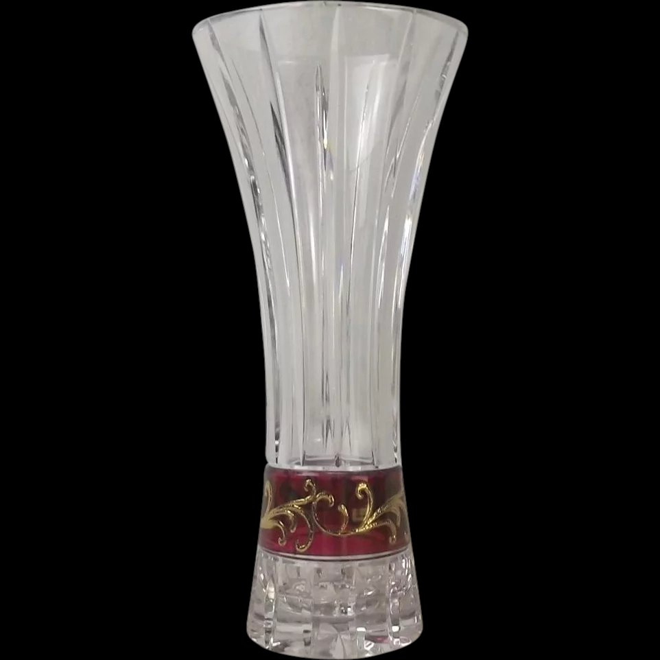 1950's Bohemian Glass Vase