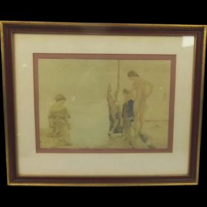 1966 Framed Print Of Watercolour By Sir William Russell Flint An August Morning
