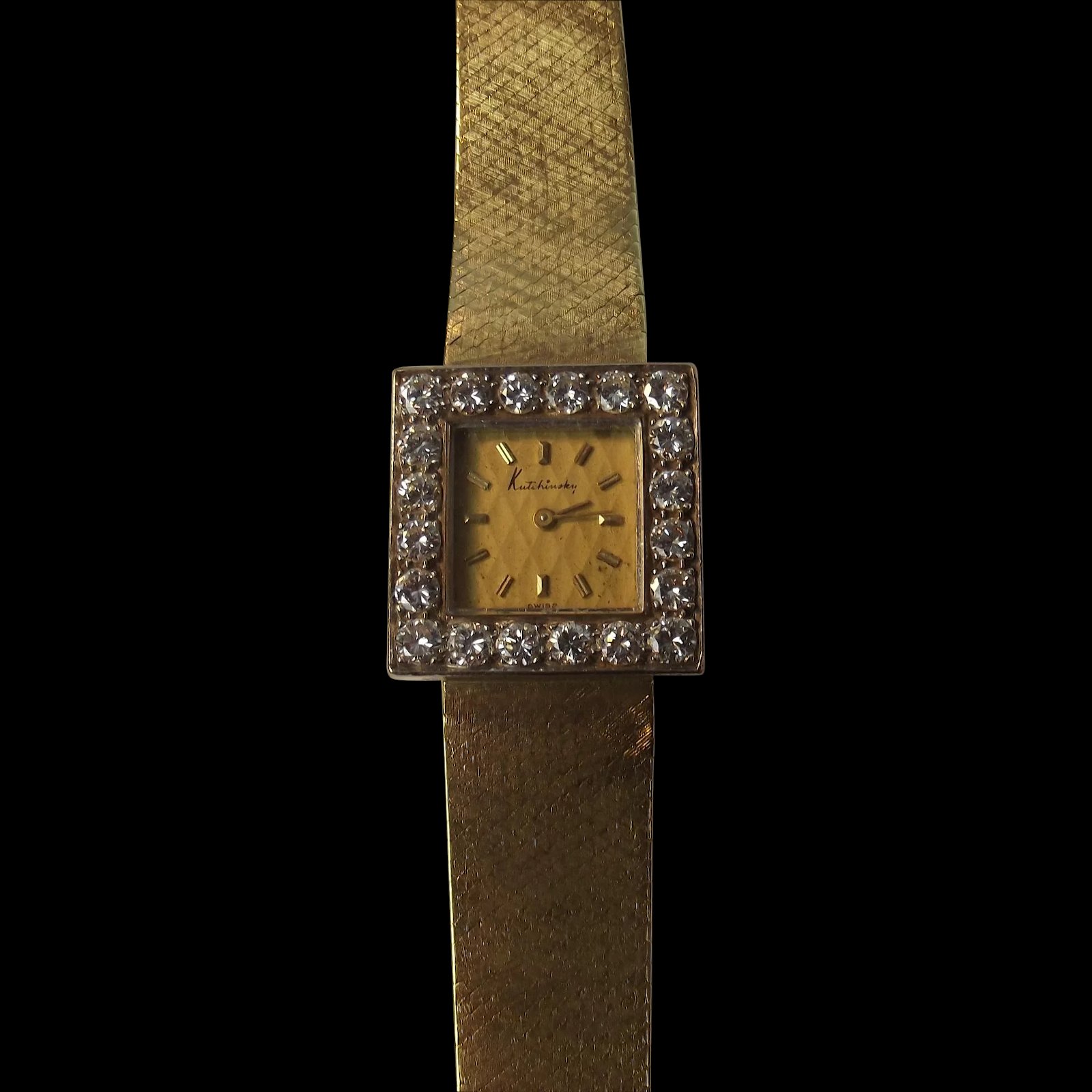 1967 18ct Gold & Diamond Kutchinsky Ladies Wrist Watch