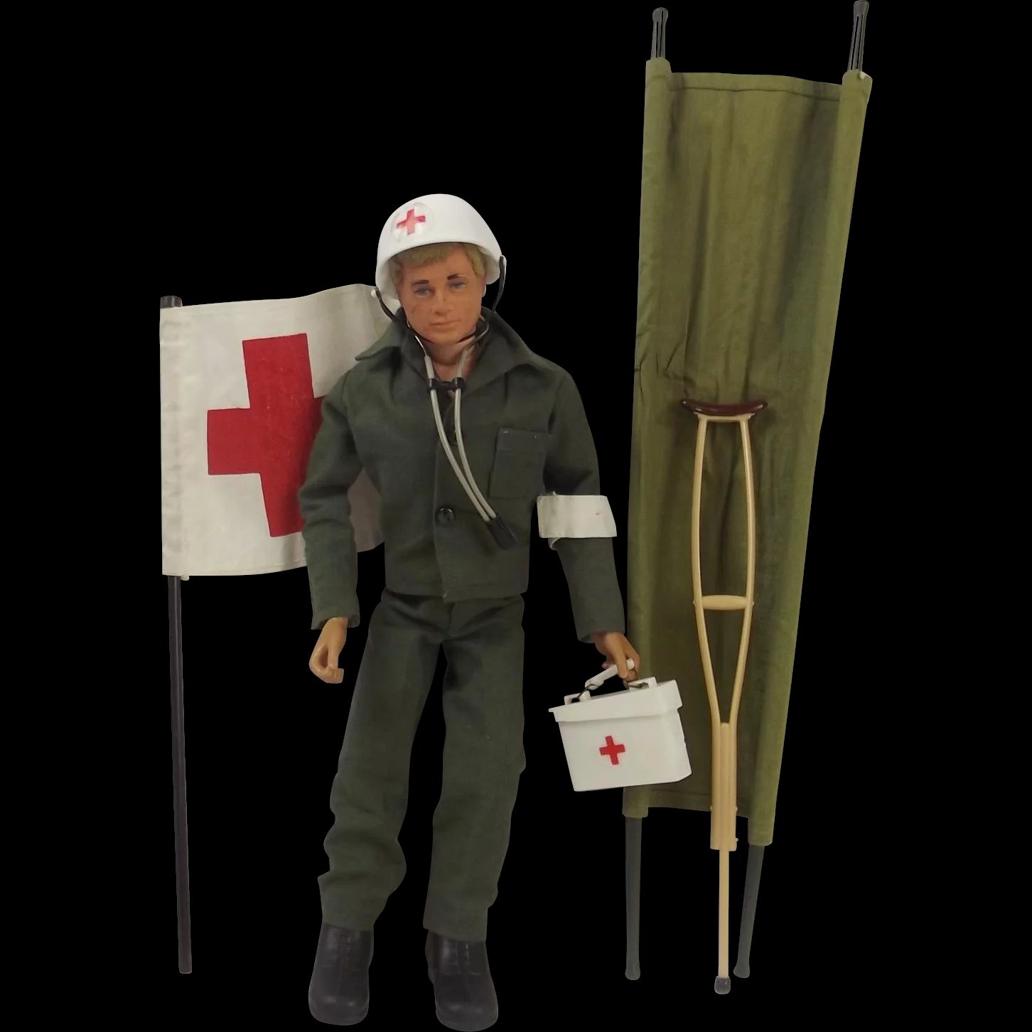 1970’s Palitoy Action Man Figure With Medic Uniform