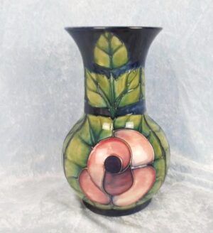 1990 Moorcroft Rose Vase - Sally Tuffin - 9.75 Inches Tall