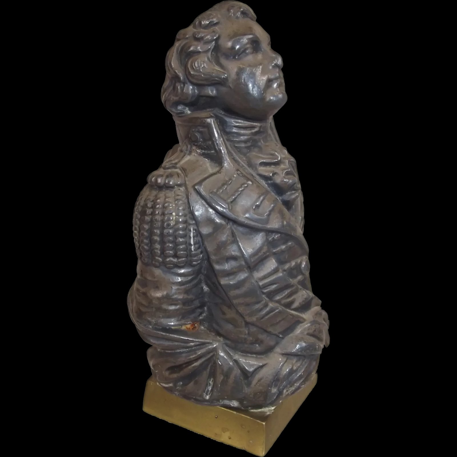 19th Century Cast Metal Figurehead Of A Georgian Royal Navy Admiral