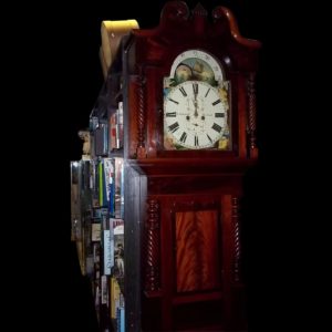 19th Century English Flame Mahogany 8 day Longcase Clock - Moon Phase