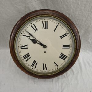 19th Century Mahogany Circular Fusee Wall Clock