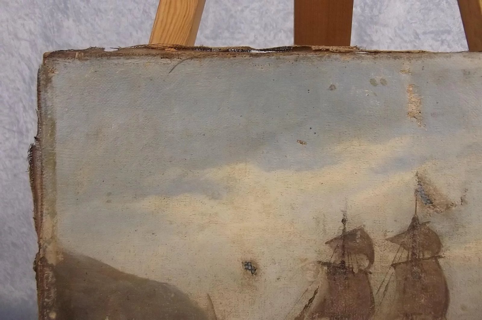 19th Century Oil On Sheet Canvas Sailing Piece - Image 4
