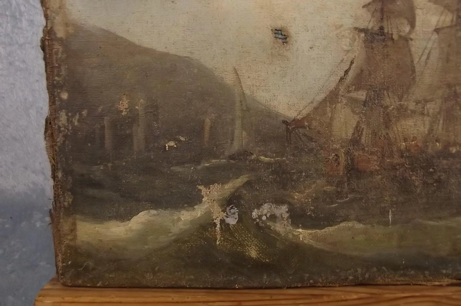 19th Century Oil On Sheet Canvas Sailing Piece - Image 6