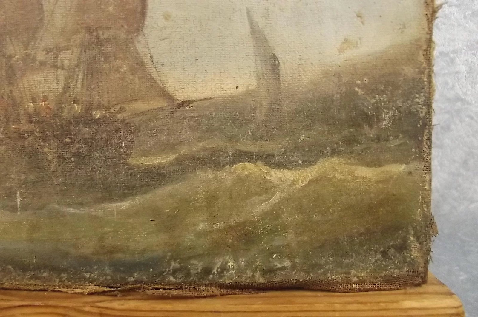 19th Century Oil On Sheet Canvas Sailing Piece - Image 8