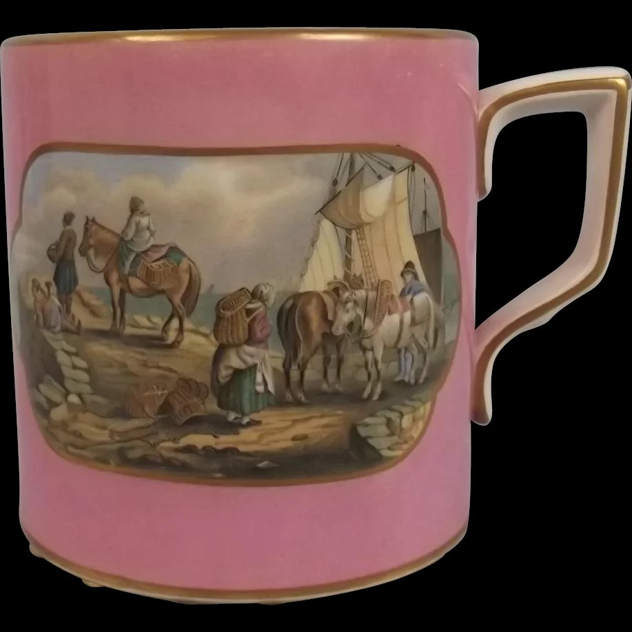 19th Century Pink Prattware Mug