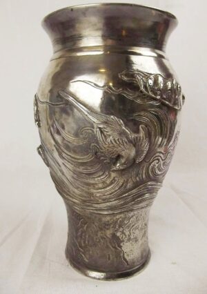 19th Century Silvered Chinese Bronze Vase