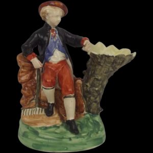 19th Century Staffordshire Gardener Figural Spill Vase