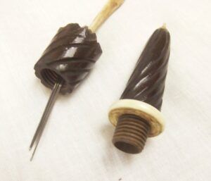 19th Century Treen And Bone Needle Case In The Form Of An Umbrella