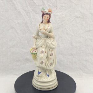 19th Century Victorian Staffordshire Pottery Figure of a Lady Fruit Seller, c.1850–1870