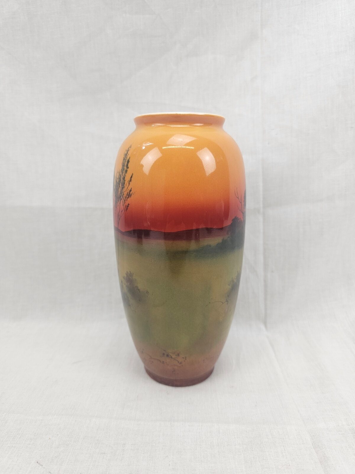 Circa 1920 Royal Doulton Vase With Hand Painted Scene Of Heavy Horses Ploughing Furrows - Image 6