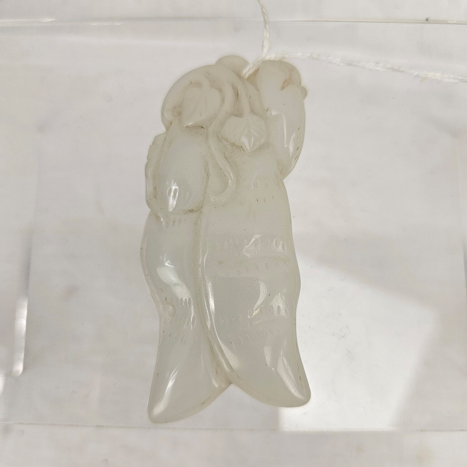 Chinese Qing Or Earlier Carved Tropical Fruit & Monkey Pendant - Image 6