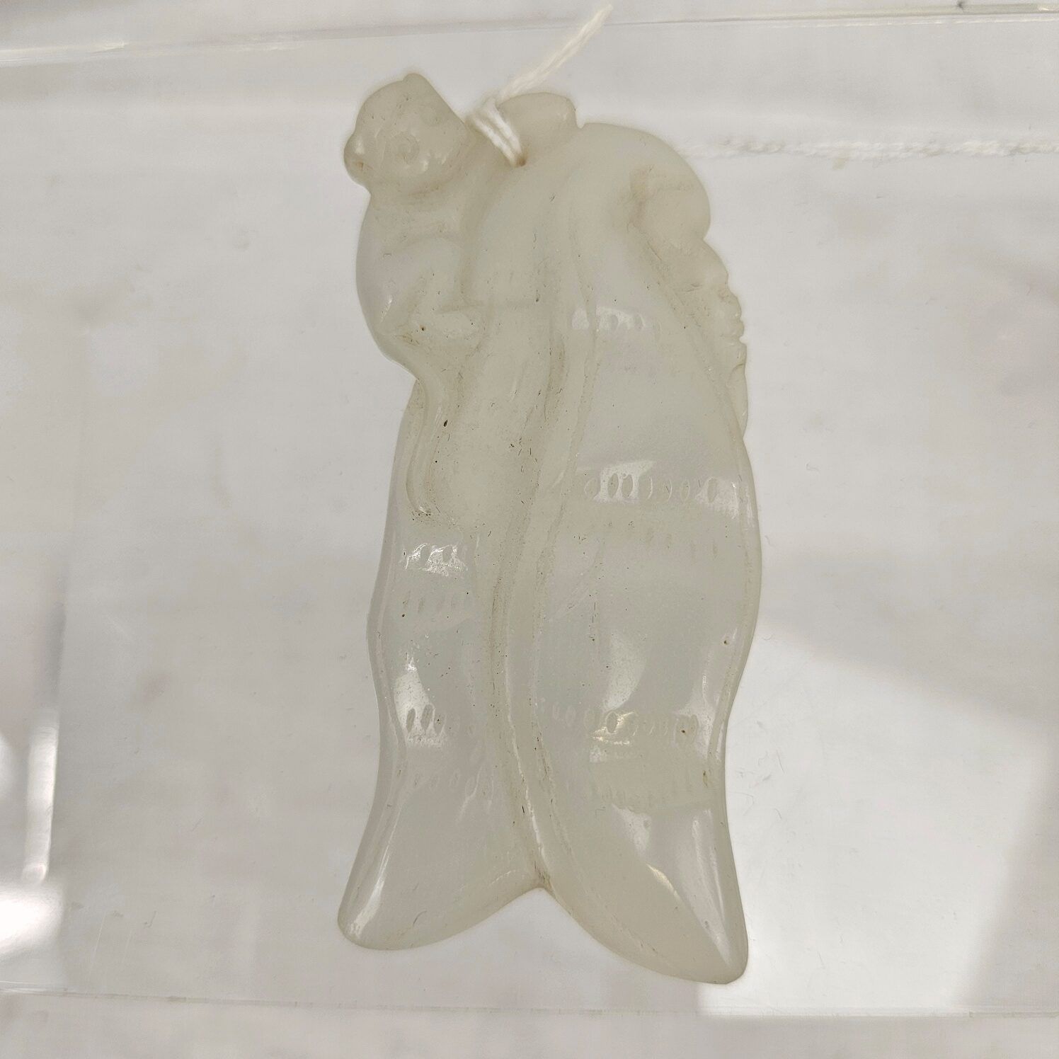 Chinese Qing Or Earlier Carved Tropical Fruit & Monkey Pendant - Image 7