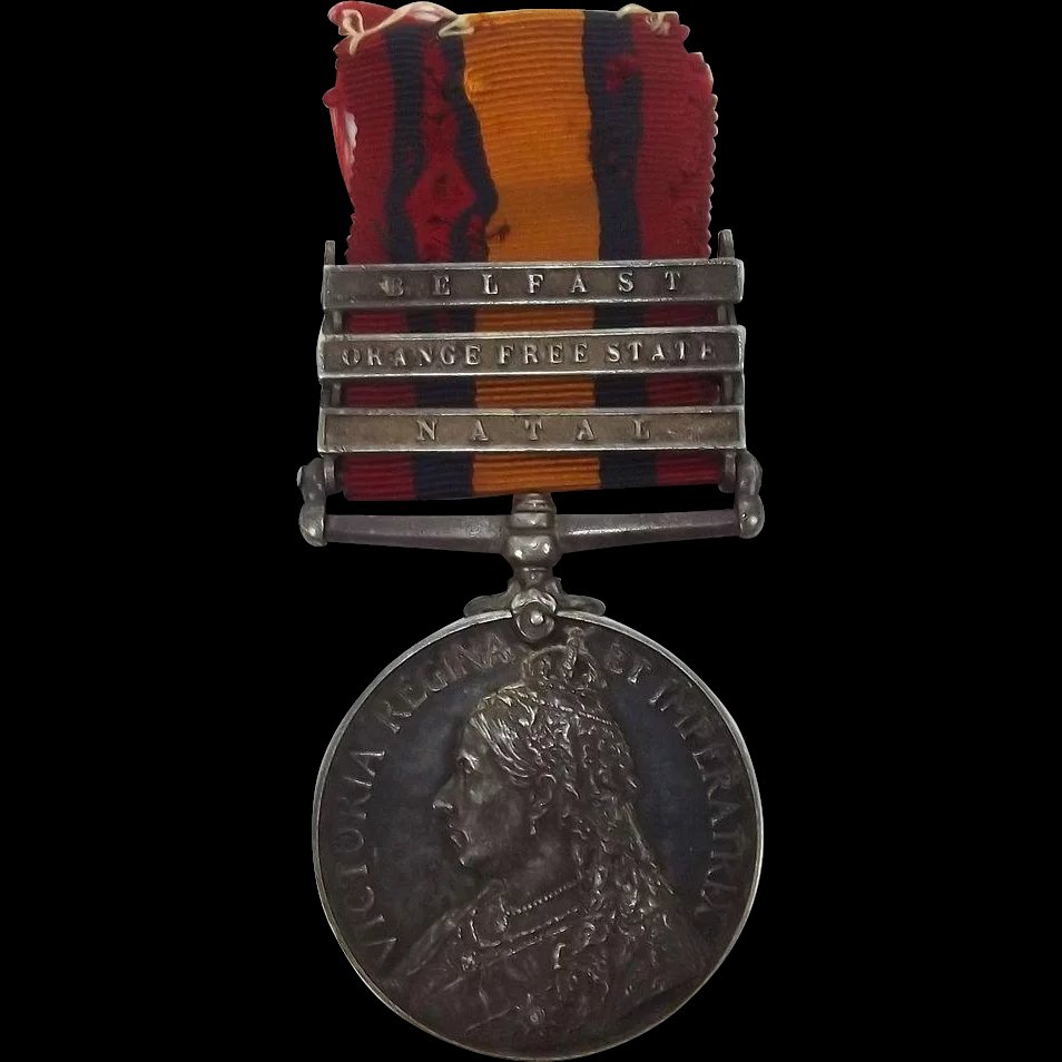 3 Clasp Boer War Queens South Africa Medal Pte. T. Ryder 5th Lancers