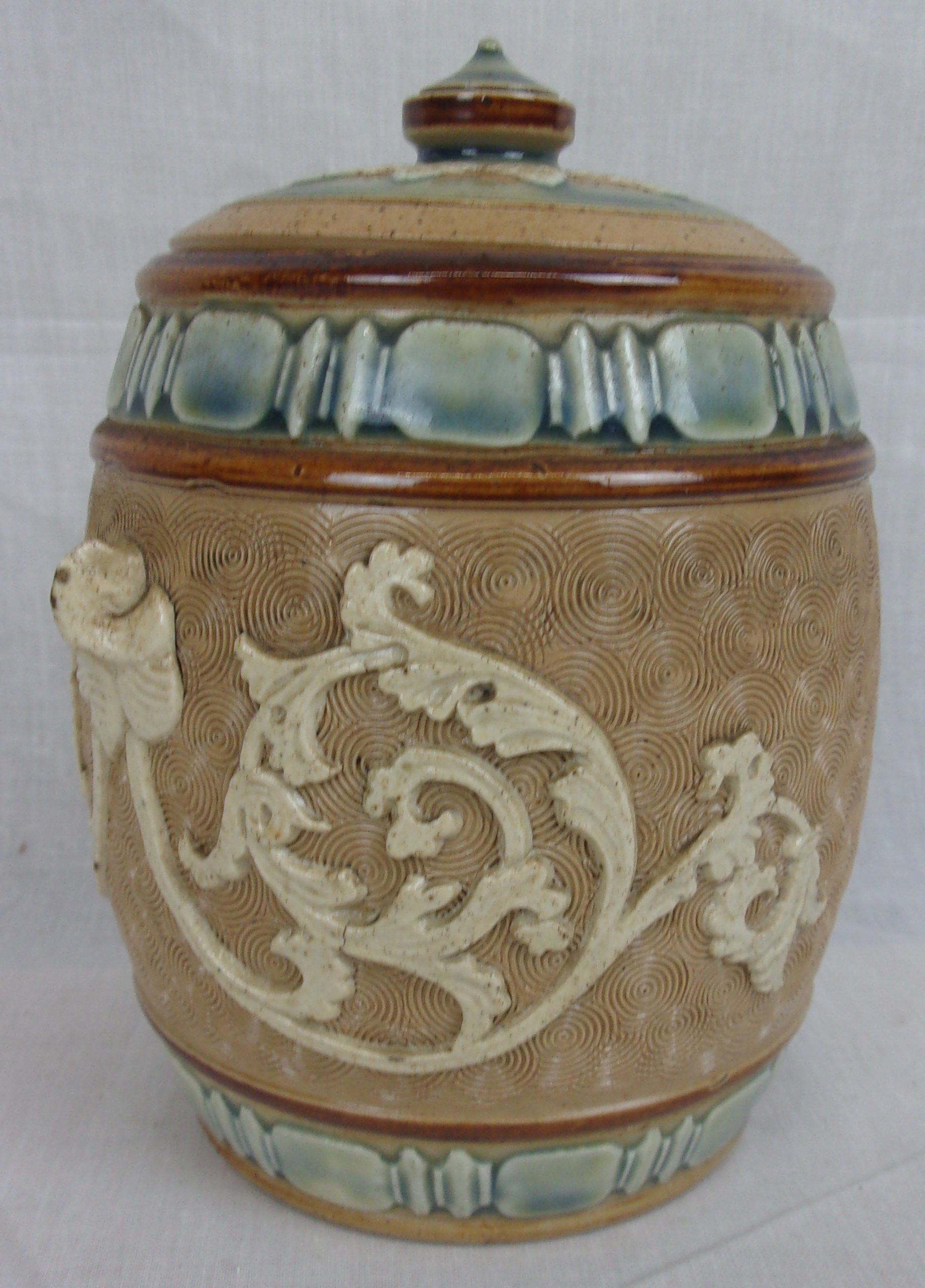 Royal Doulton Slaters Tobacco Jar With Applique Decoration - Image 2