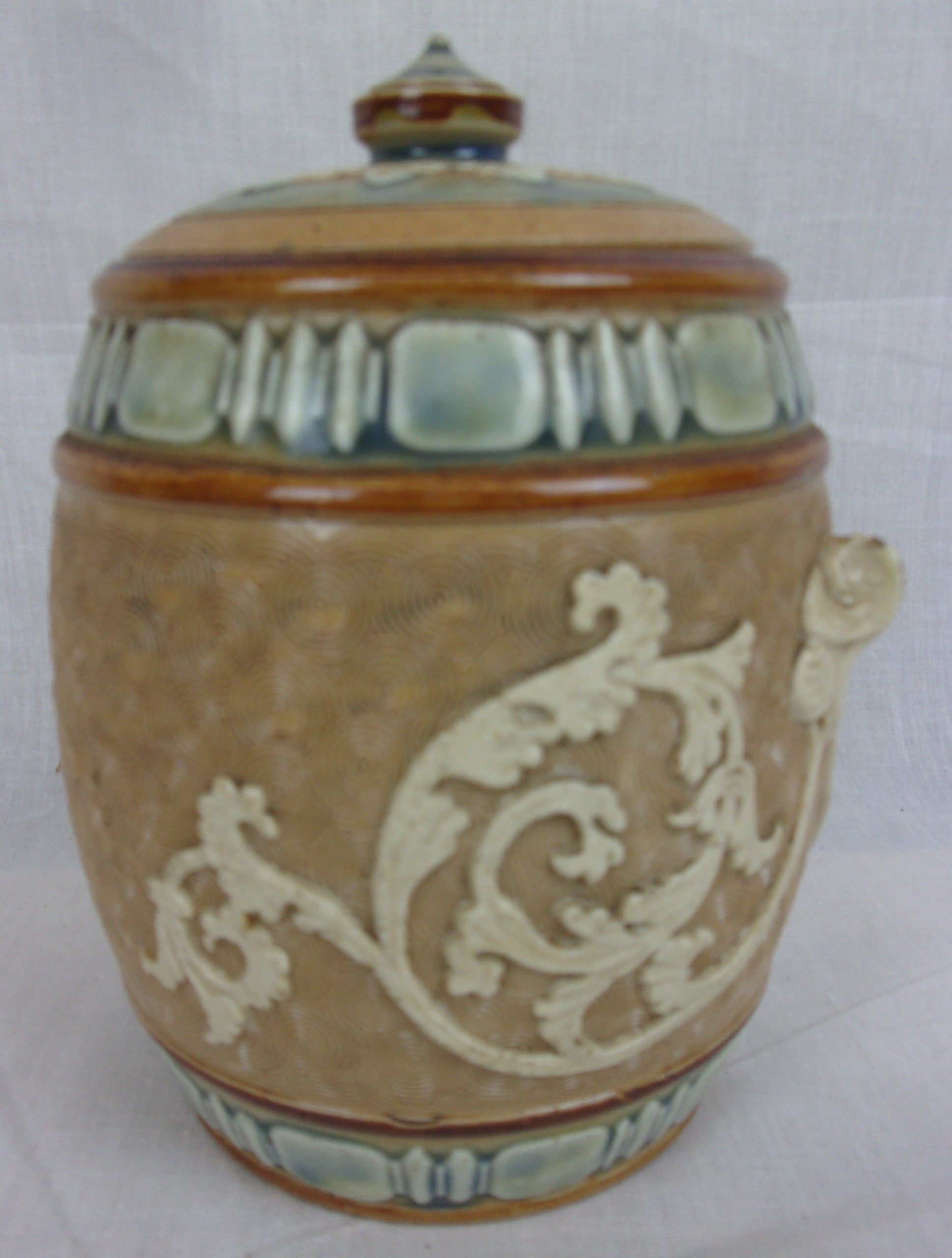 Royal Doulton Slaters Tobacco Jar With Applique Decoration - Image 3