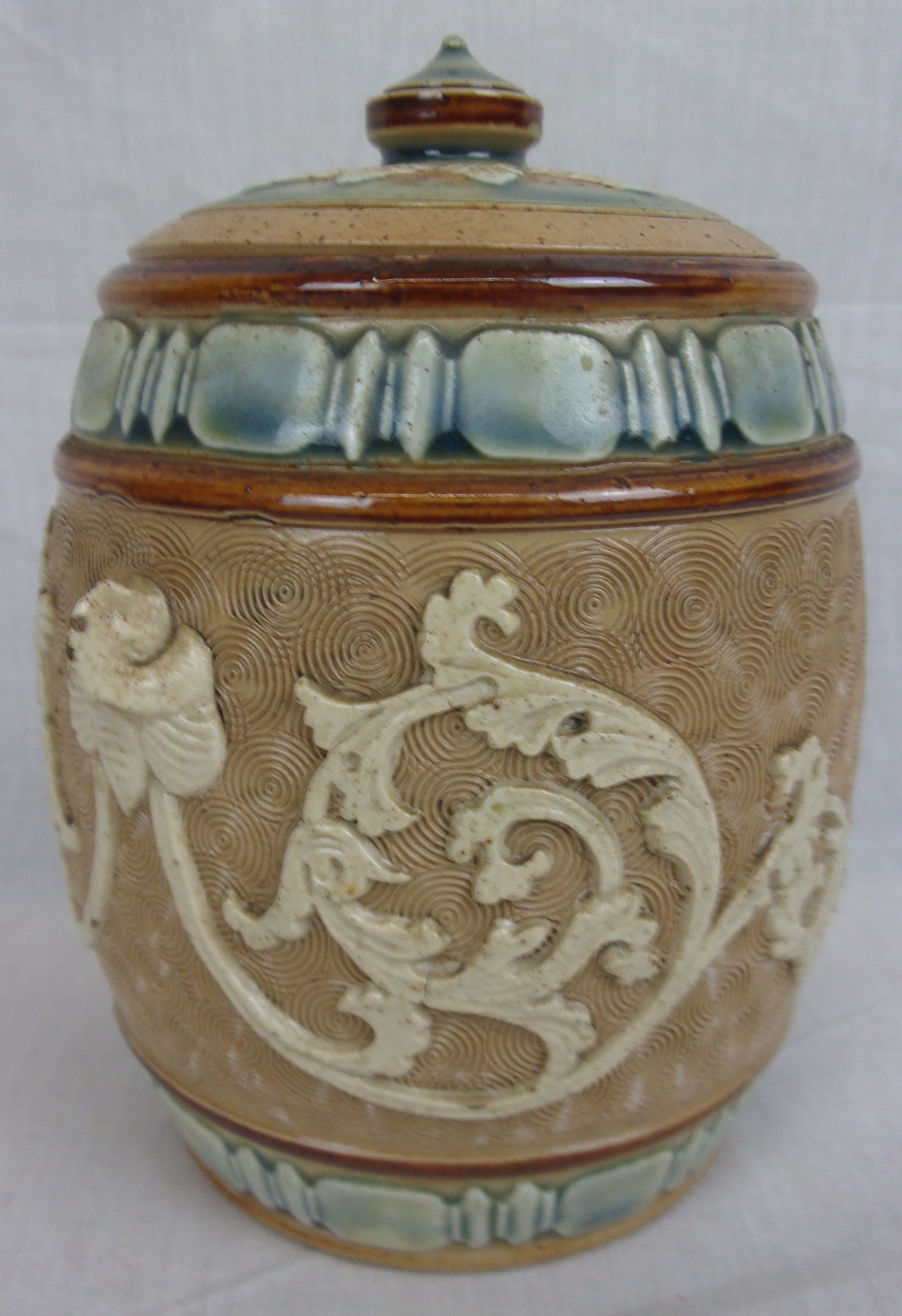 Royal Doulton Slaters Tobacco Jar With Applique Decoration - Image 5