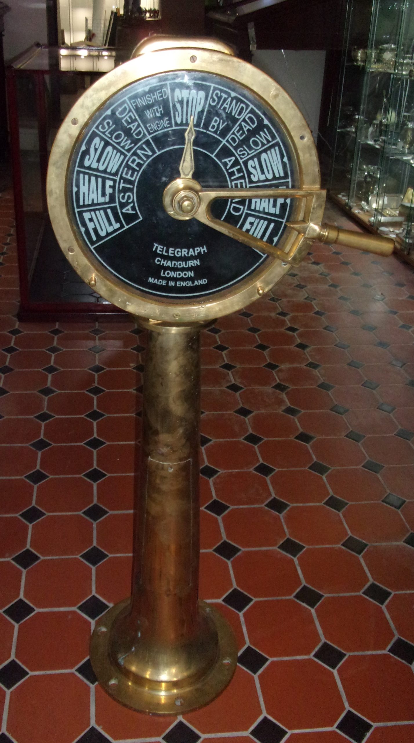 Full Size Original Chadburn Single Pull Brass Ships Telegraph