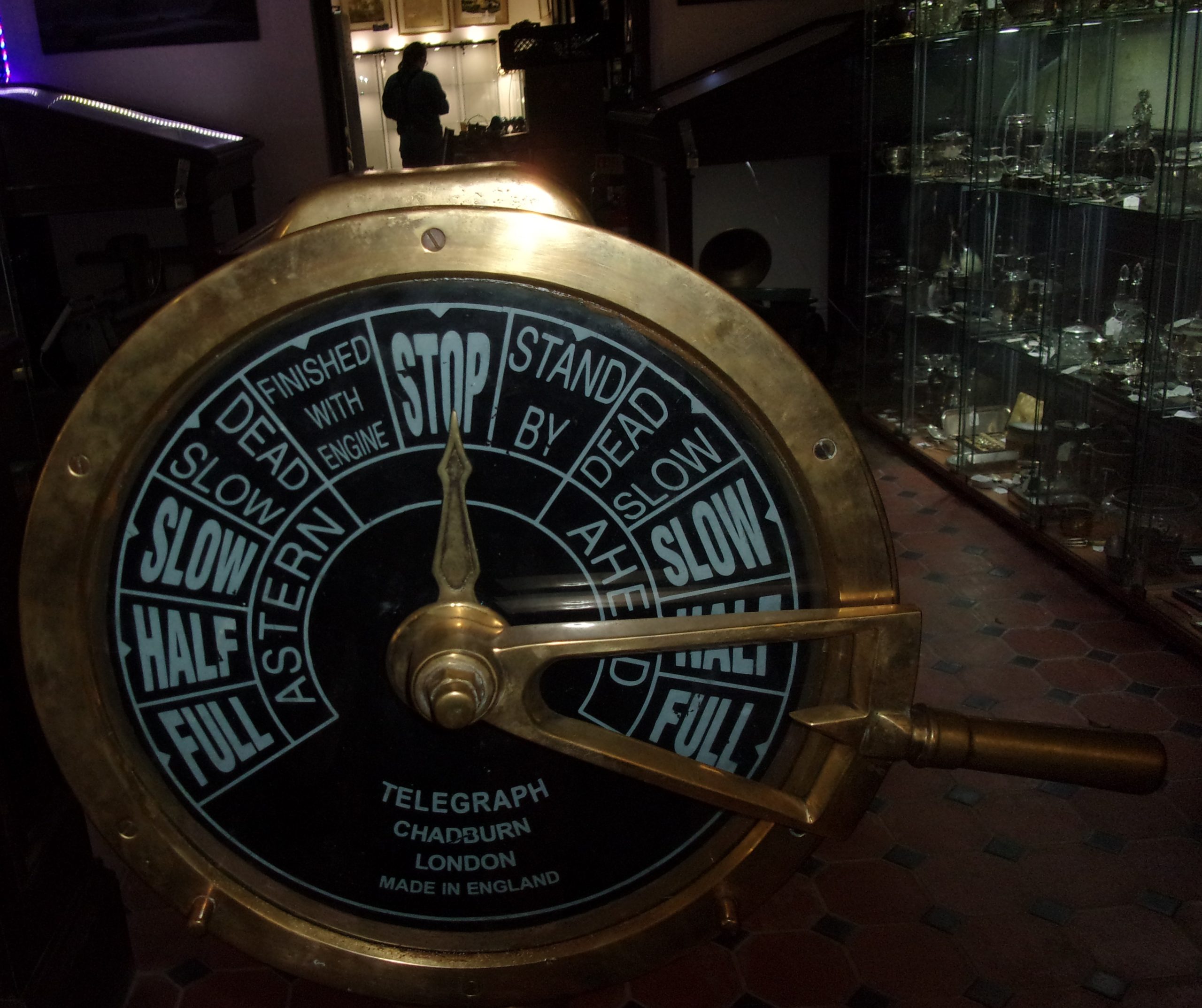 Full Size Original Chadburn Single Pull Brass Ships Telegraph - Image 3